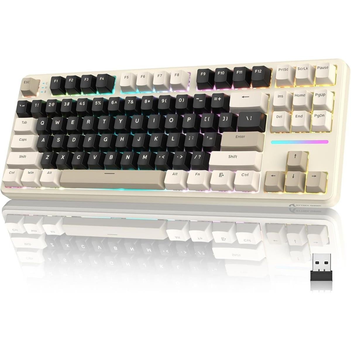 Attack Shark X87 Wireless Mechanical Keyboard Cheese White