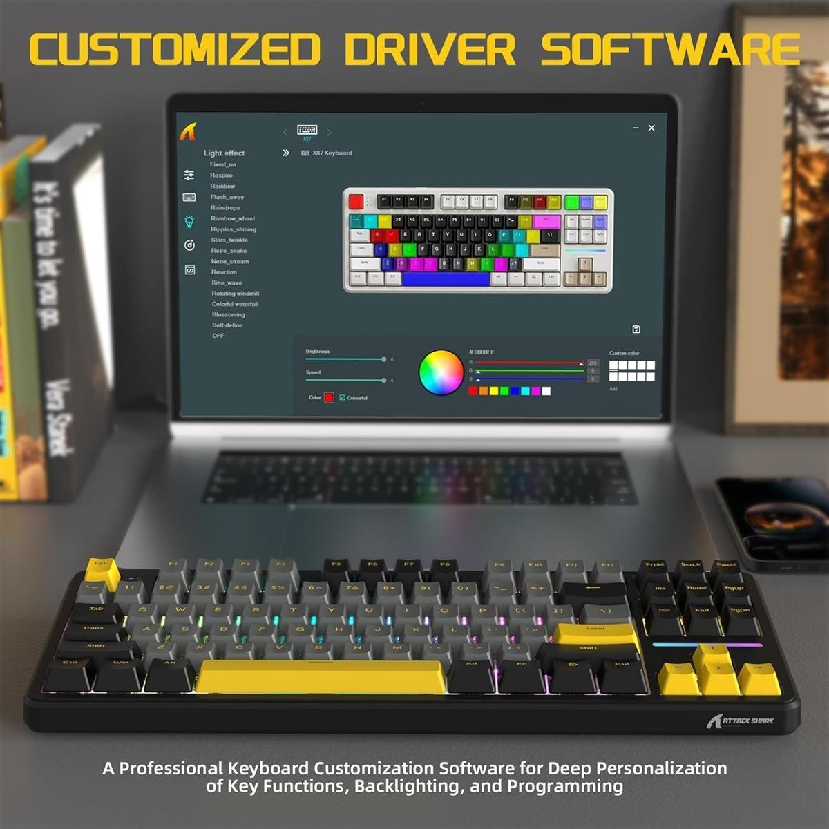 Attack Shark X87 Wireless Mechanical Keyboard Starry Black - Image 4