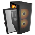 Cougar Airface Flo RGB Mid-Tower ATX Case with 3 ARGB Fans - Black - Image 4