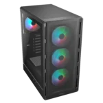 Cougar Airface Pure RGB Compact Mid-Tower ATX Case with 4 Auto RGB Fans - Black - Image 3