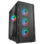 Cougar Airface Pure RGB Compact Mid-Tower ATX Case with 4 Auto RGB Fans - Black