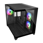 Cougar FV150 Mini Mini-Tower Micro-ATX Case with 3 Auto-RGB Fans - Black - Image 4