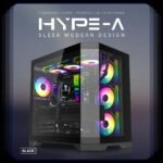 GameMax Hype-A Mid-Tower ATX Fishtank Case with 4 PWM ARGB Fans - Black - Image 2