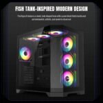 GameMax Hype-A Mid-Tower ATX Fishtank Case with 4 PWM ARGB Fans - Black - Image 3