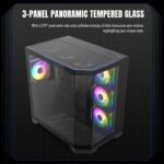 GameMax Hype-A Mid-Tower ATX Fishtank Case with 4 PWM ARGB Fans - Black - Image 4