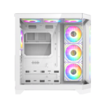 GameMax Hype-A Mid-Tower ATX Fishtank Case with 4 PWM ARGB Fans - White - Image 2