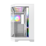 GameMax Hype-A Mid-Tower ATX Fishtank Case with 4 PWM ARGB Fans - White - Image 3