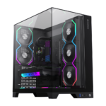 GameMax Infinity Pro Panoramic Mid-Tower ATX Case with 5 ARGB Fans - Black