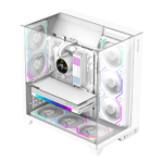 GameMax Infinity Pro Panoramic Mid-Tower ATX Case with 5 ARGB Fans - White - Image 2