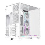 GameMax Infinity Pro Panoramic Mid-Tower ATX Case with 5 ARGB Fans - White - Image 4