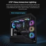 Lian Li Vector V100 Mid-Tower E-ATX Case with 4 ARGB Fans and LED Strip - Black - Image 2