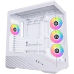 Lian Li Vector V100 Mid-Tower E-ATX Case with 4 ARGB Fans and LED Strip - White