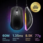 SteelSeries Rival 3 Gen 2 RGB Wired Gaming Mouse - Black - Image 2