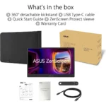 Asus ZenScreen MB166CR Portable USB Monitor - 16 inch (15.6 inch Viewable), Full HD, IPS, USB Type-C, Flicker Free, Blue Light Filter, Anti-Glare Surface, 360° Kickstand - Image 7