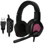 DEXP H-353 Storm Pro V2 Wired RGB 7.1 Surround Sound Gaming Headset with Noise-Cancelling Mic – Black