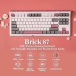 Epomaker Brick 87 Tri-Mode TKL Hot Swappable Mechanical Keyboard with Stackable Block Bar and Thumb-scroll Knobs, 3000mAh Battery, RGB, Compatible with Win/Mac - Grey Pink - Image 2