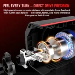 PXN V10 Ultra Direct Drive Racing Wheel, Gaming Steering Wheel - 3.2Nm Force Feedback Steering Wheel for PC/Xbox/ PS4, 270mm Leather Wheel with 4 Paddle Shifters, Adjustable Pedals - Image 3