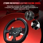 PXN V10 Ultra Direct Drive Racing Wheel, Gaming Steering Wheel - 3.2Nm Force Feedback Steering Wheel for PC/Xbox/ PS4, 270mm Leather Wheel with 4 Paddle Shifters, Adjustable Pedals - Image 4