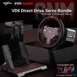 PXN VD6 Bundle - PC Steering Wheel and Pedals – 6 Nm Direct Drive Servo Motor Base, W AS Racing Wheel, Hall Effect 2-Pedal Set, and Table Clamp – Professional Sim Racing Setup - Image 2