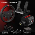 PXN VD6 Bundle - PC Steering Wheel and Pedals – 6 Nm Direct Drive Servo Motor Base, W AS Racing Wheel, Hall Effect 2-Pedal Set, and Table Clamp – Professional Sim Racing Setup - Image 5