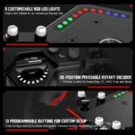 PXN W DS R2 Gaming Racing Wheel – Quick Release, 4 Paddle Shifters, Dynamic RGB Rev Lights, Microfiber Leather Grip, 11.8-Inch PC Steering Wheel, Compatible with VD4 / VD6 / VD10 Direct Drive Bases - Image 6