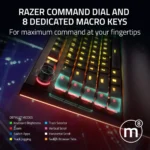Razer BlackWidow V4 Pro Wired Mechanical Gaming Keyboard - Green Switches Tactile & Clicky, Doubleshot ABS Keycaps, Command Dial, Chroma RGB, Magnetic Wrist Rest, Snap Tap - Image 7