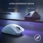 Razer DeathAdder V3 Pro - Lightest Ergonomic Esports Wireless Gaming Mouse - White - Image 3