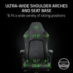 Razer Iskur V2 NewGen Gaming Chair, HyperFlex Lumbar Support System, Gen-2 EPU Leather With CoolTouch Technology, Cold-Cured Foam, 4D Adjustable Armrests - Black - Image 5