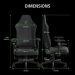 Razer Iskur V2 X Ergonomic Gaming Chair: Built-in Lumbar Support, Widened Seat Base, High Density Foam Cushions, Adjustable 152 Degree Recline, 2D Armrests, Plush Fabric Finish - Black - Image 2