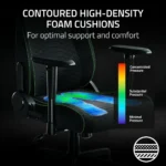 Razer Iskur V2 X Ergonomic Gaming Chair: Built-in Lumbar Support, Widened Seat Base, High Density Foam Cushions, Adjustable 152 Degree Recline, 2D Armrests, Plush Fabric Finish - Black - Image 4