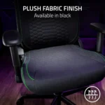 Razer Iskur V2 X Ergonomic Gaming Chair: Built-in Lumbar Support, Widened Seat Base, High Density Foam Cushions, Adjustable 152 Degree Recline, 2D Armrests, Plush Fabric Finish - Black - Image 6