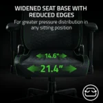 Razer Iskur V2 X Ergonomic Gaming Chair: Built-in Lumbar Support, Widened Seat Base, High Density Foam Cushions, Adjustable 152 Degree Recline, 2D Armrests, Plush Fabric Finish - Black - Image 8