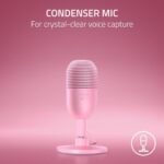 Razer Seiren V3 Mini USB Microphone: Condenser Mic, Supercardioid Pickup Pattern, Tap-to-Mute Sensor with LED Indicator, Shock Absorber, Ultra Compact, PC, Discord, OBS Studio, XSplit - Quartz - Image 2